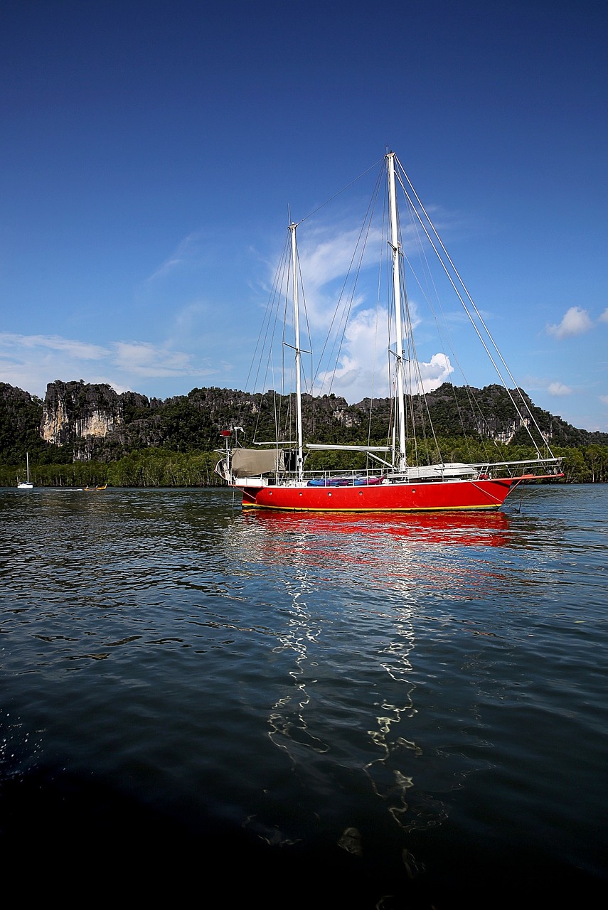 boat yacht red free photo