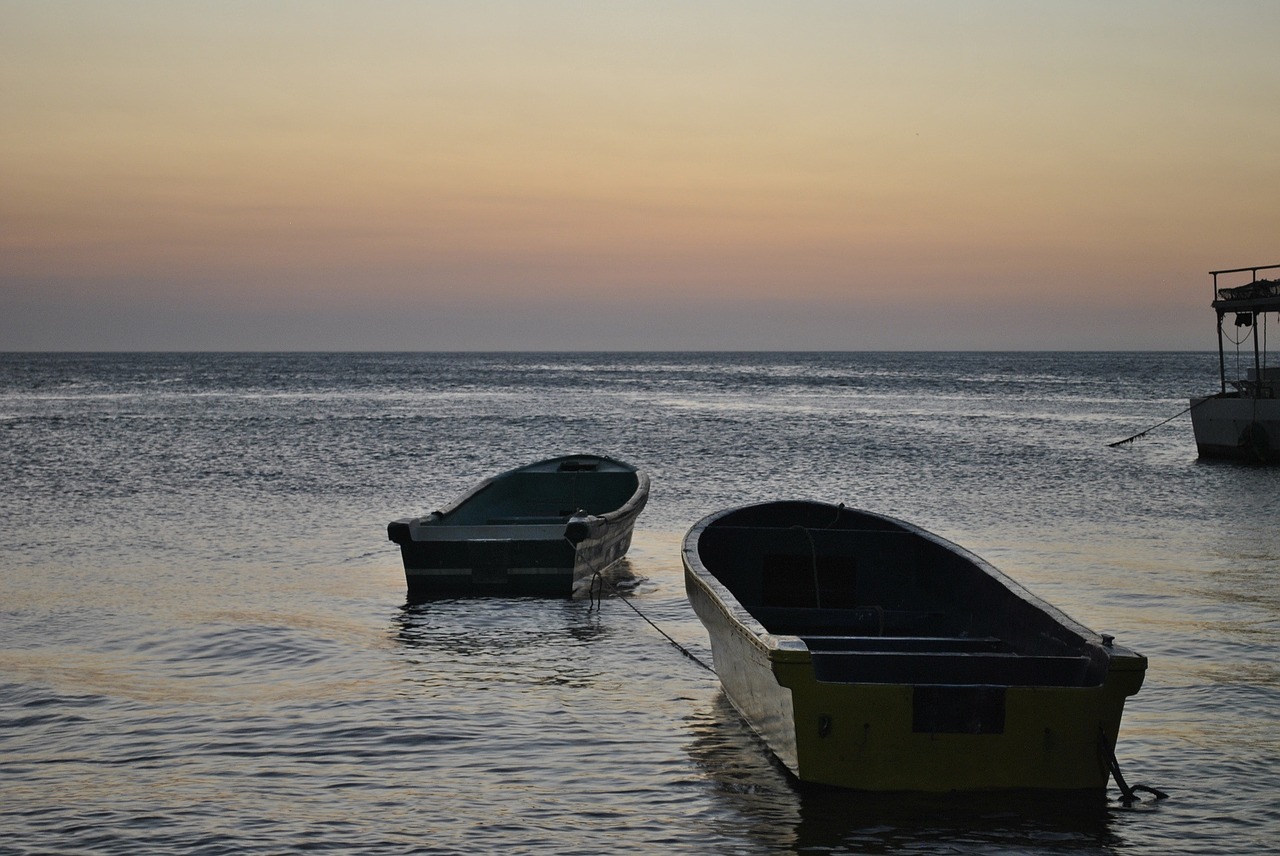 boat sunset colombia free photo