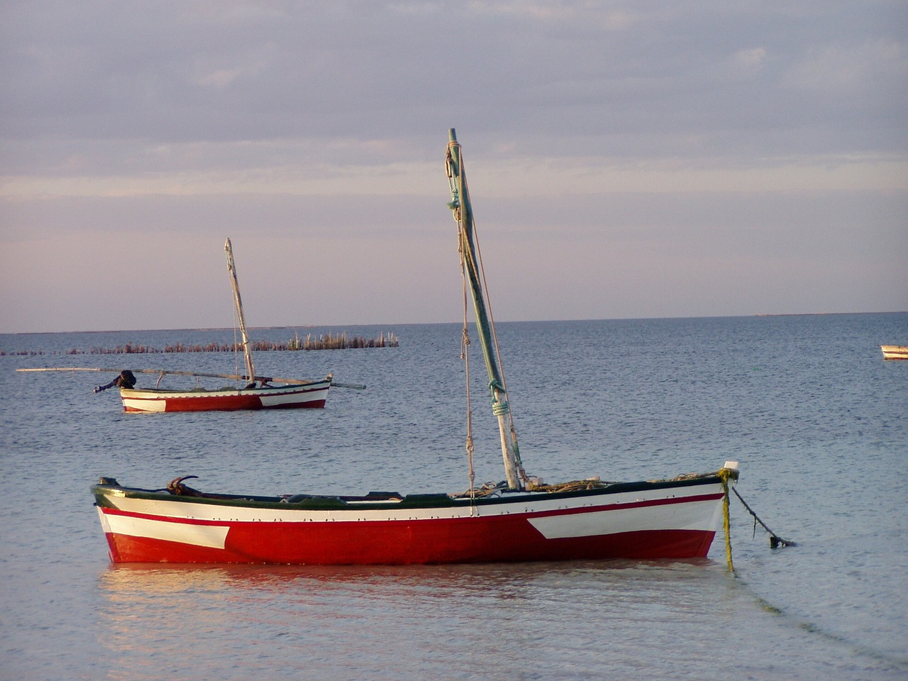 boat sea horizon free photo