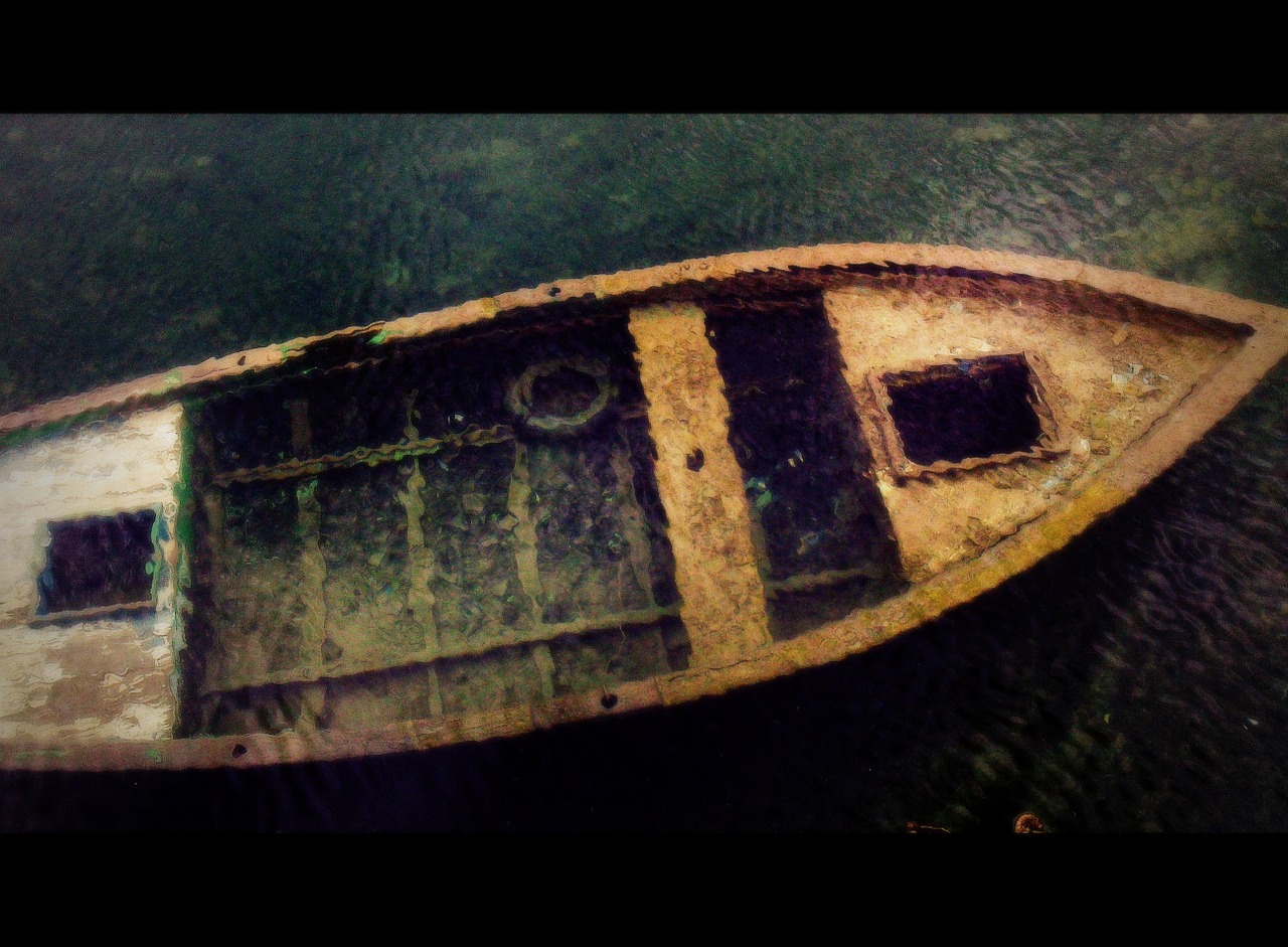 boat ocean underwater free photo