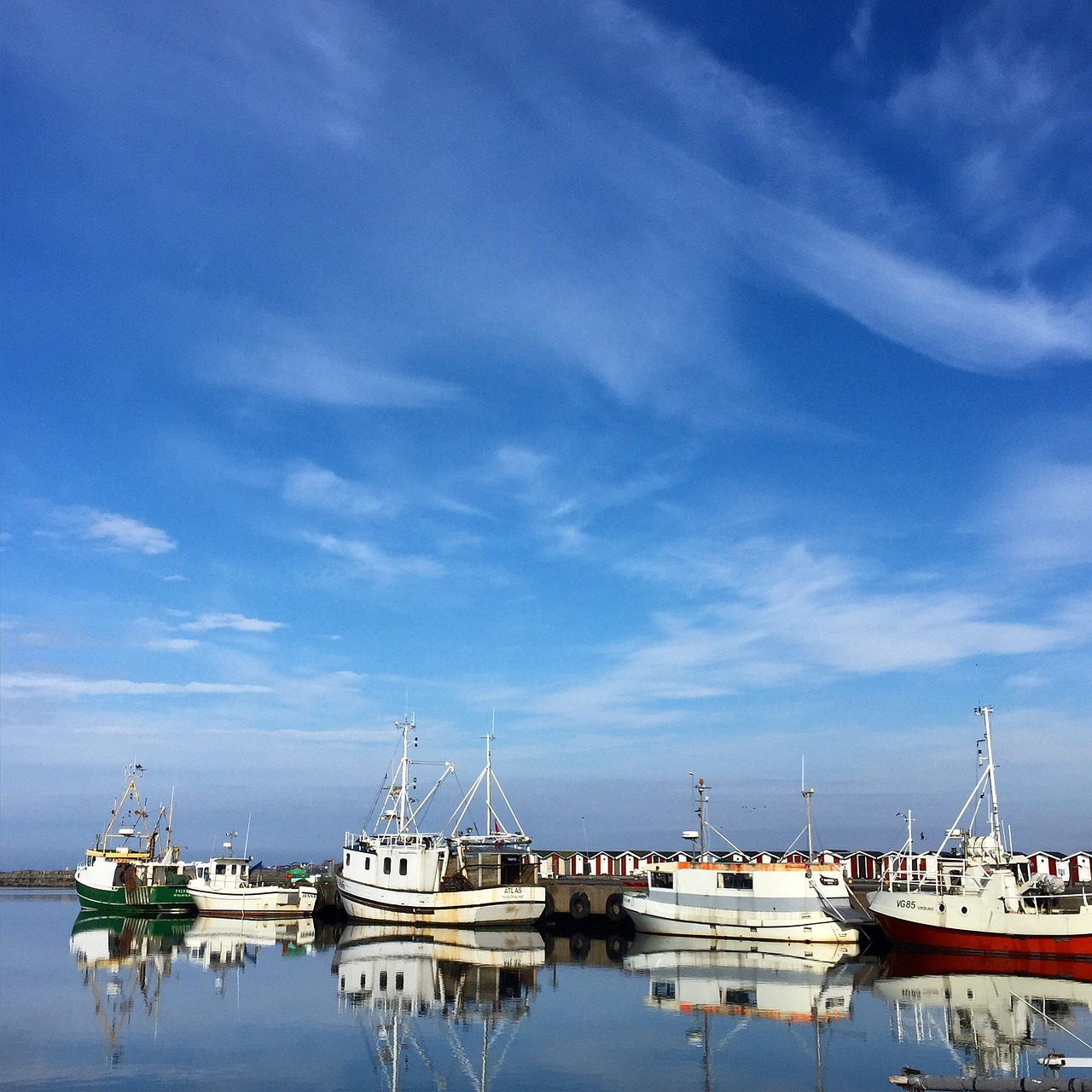 boat himmel blue free photo