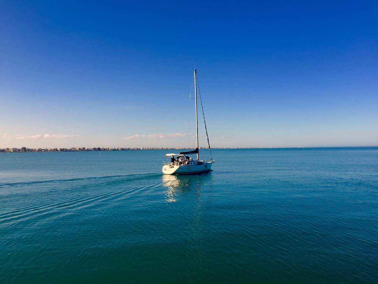 boat sea blue free photo