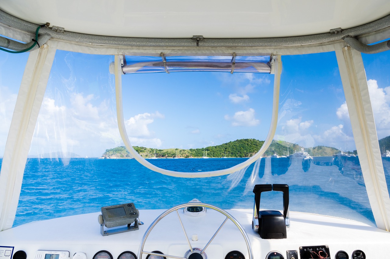 boat interior steering wheel free photo