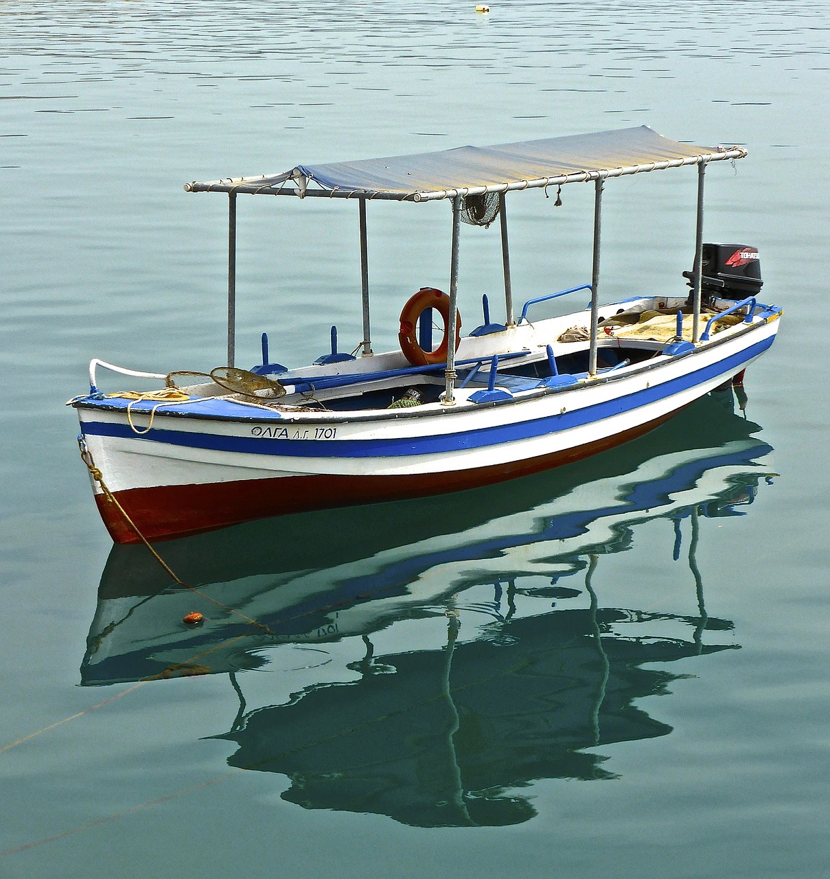 boat water reflection free photo