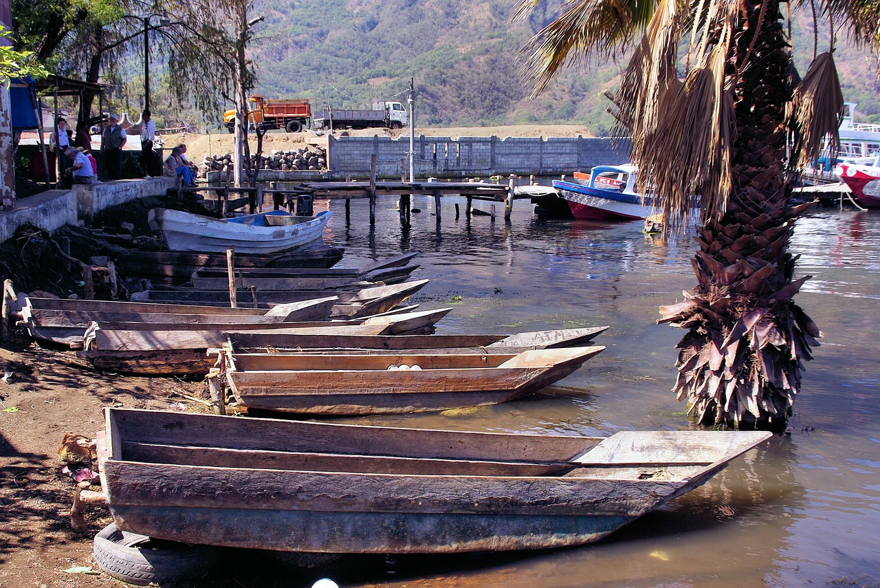 boat lake guatemala free photo