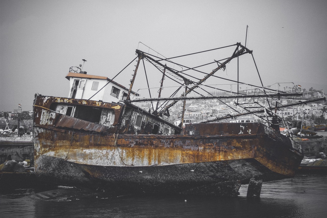 boat wreck ship free photo