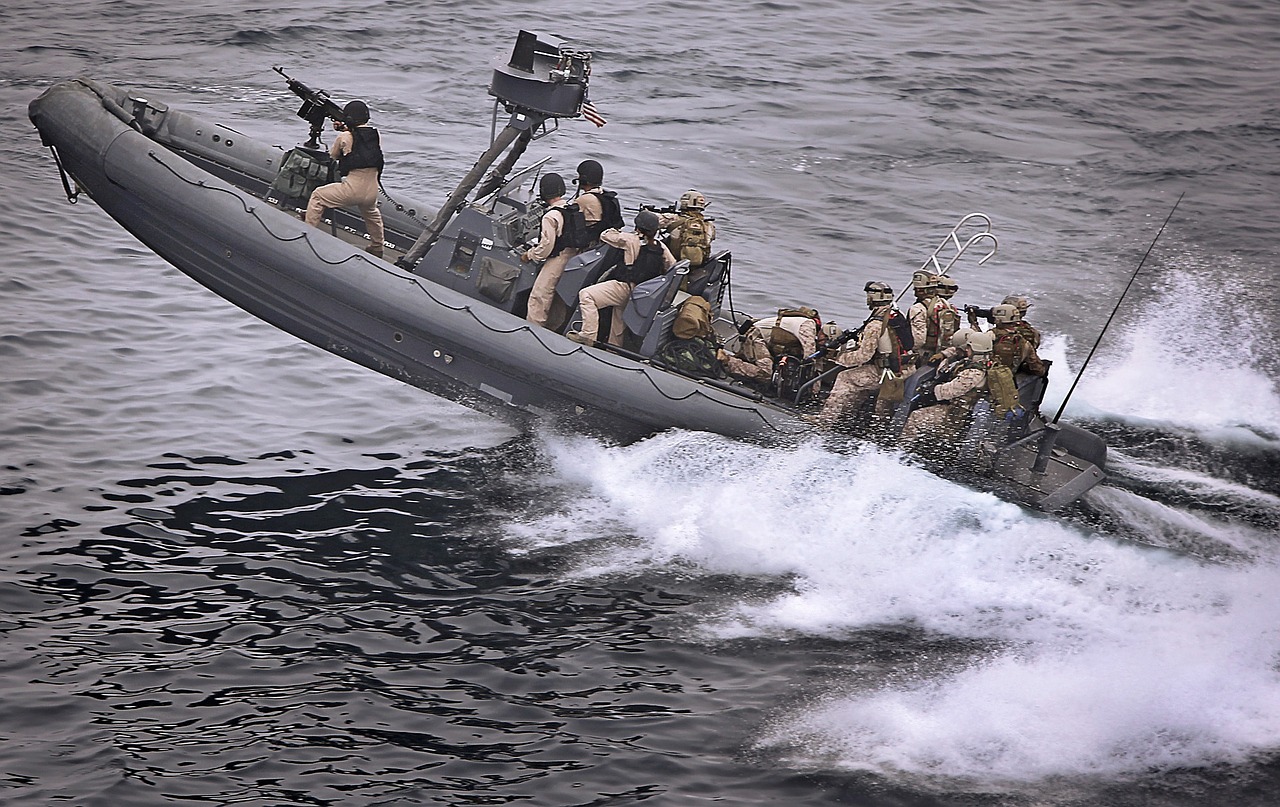 boat speeding tactical military free photo
