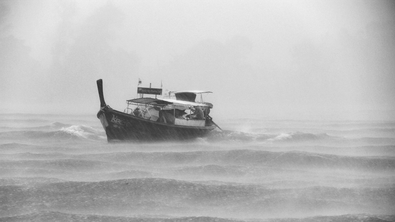 boat storm rain free photo