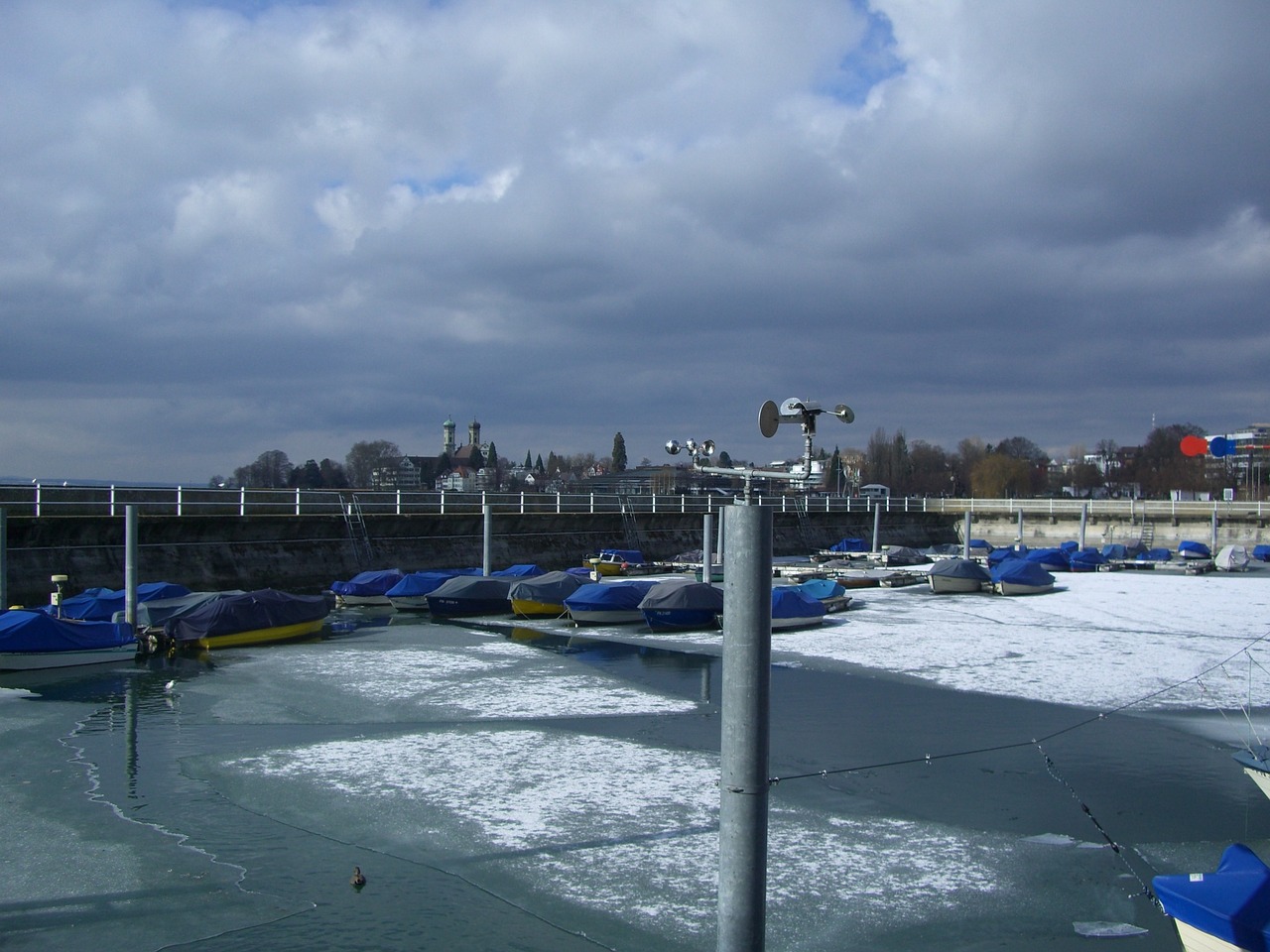 boat harbour friedrichshafen ice free photo