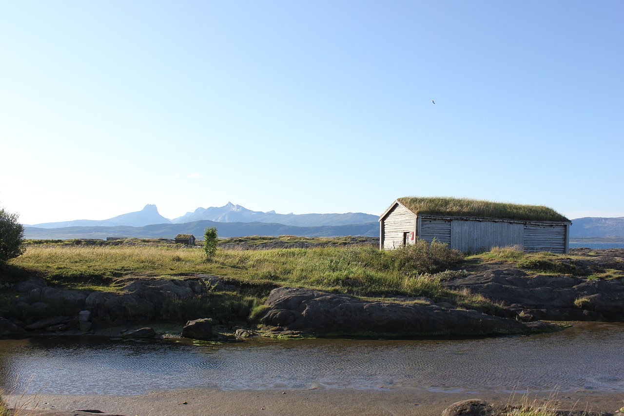 boat house  grass on the roof  house free photo