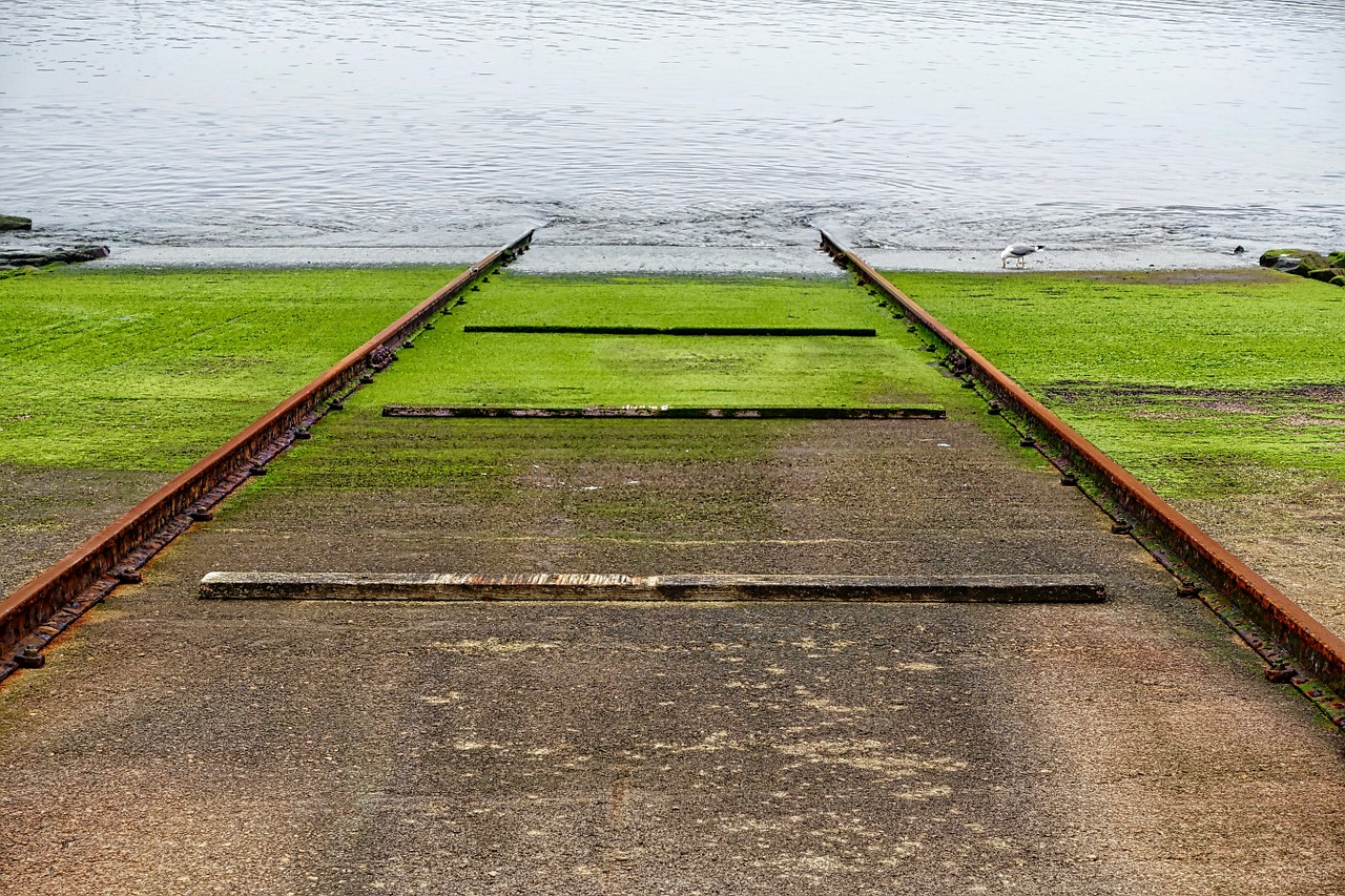 boat ramp rail waterway free photo