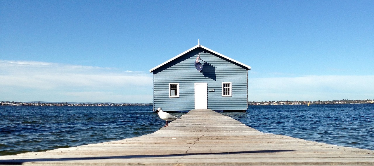 boat shed perth river free photo