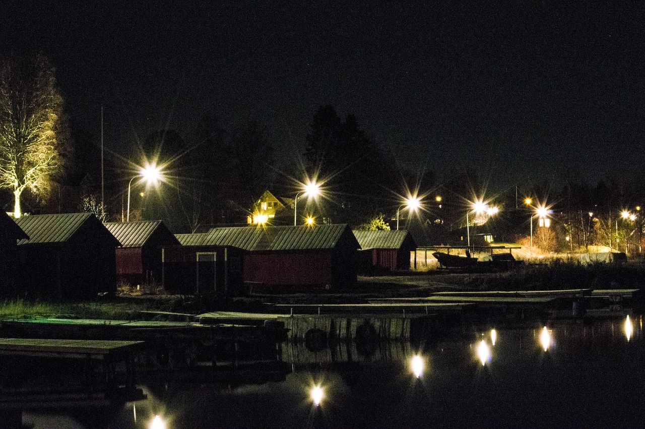 boathouse darkness night free photo