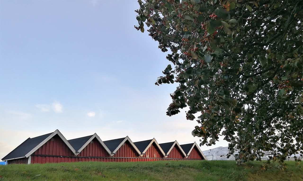 boathouse sky red free photo