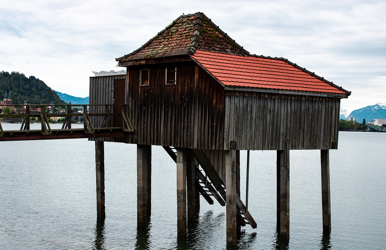 boathouse  sea  water free photo