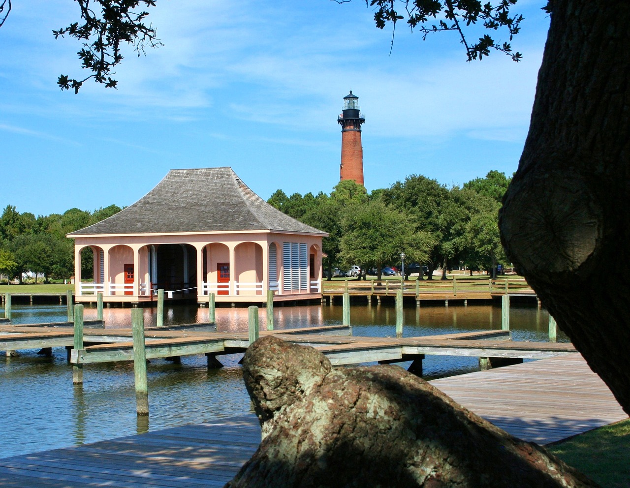 Download free photo of Boathouse,lighthouse,dock,pier,small craft ...