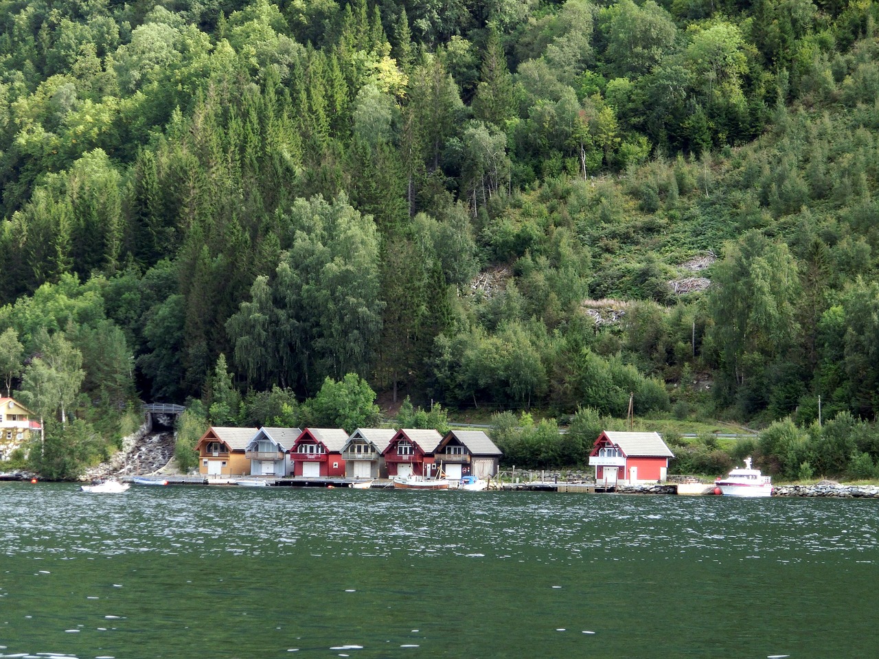 boathouses homes at the lake free photo