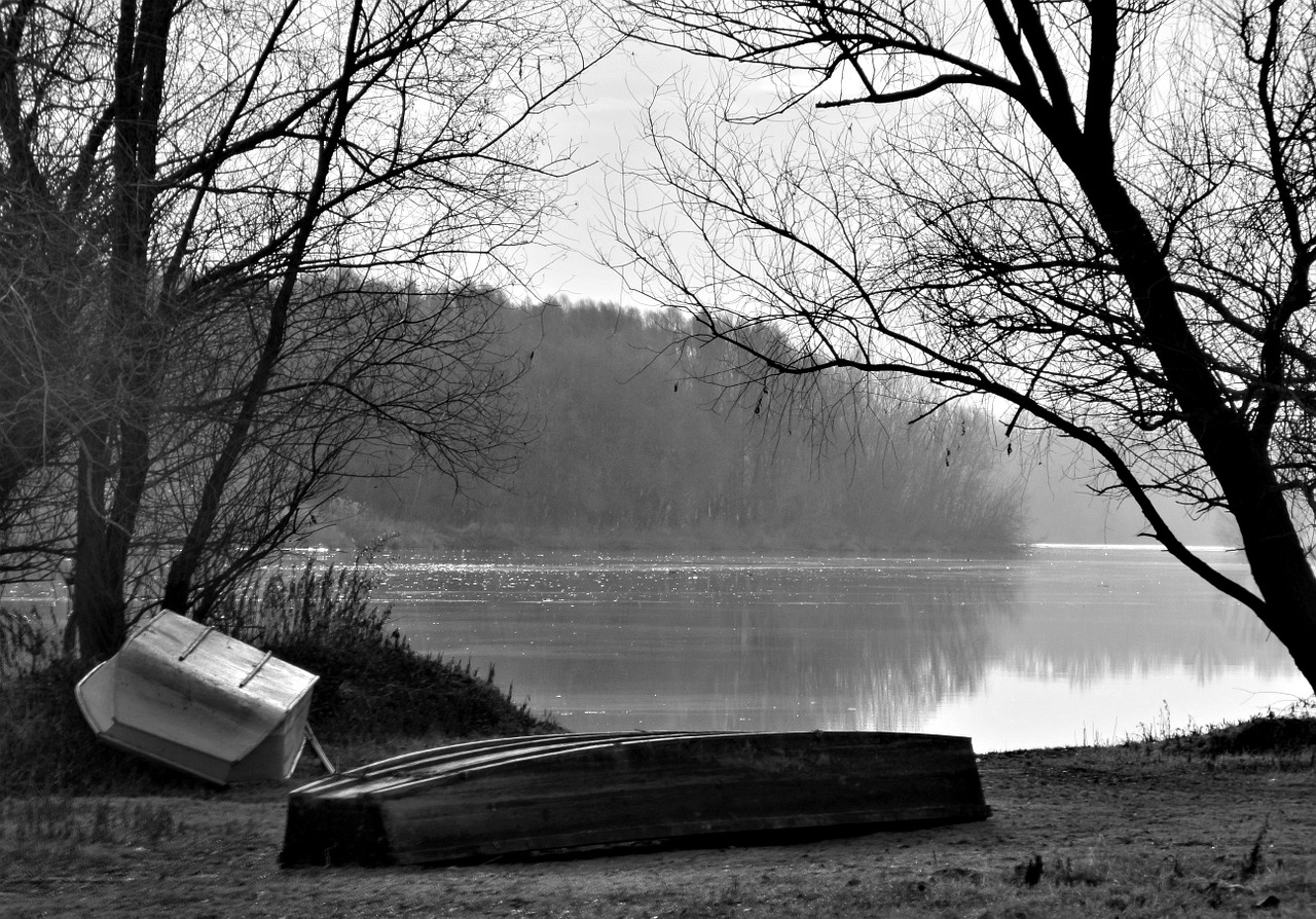 boats water black and white free photo