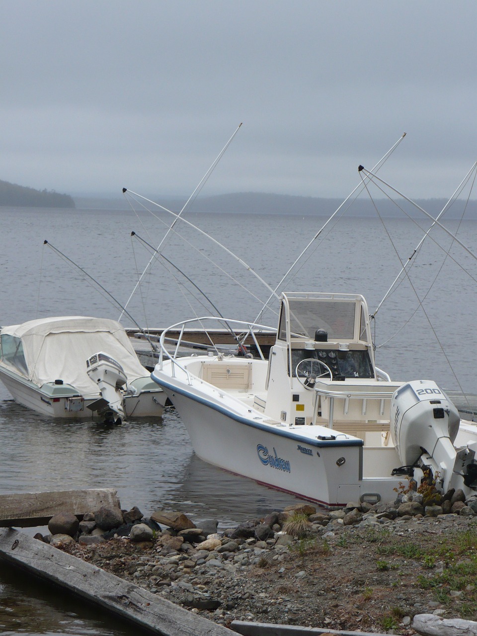 boats fishing lake free photo