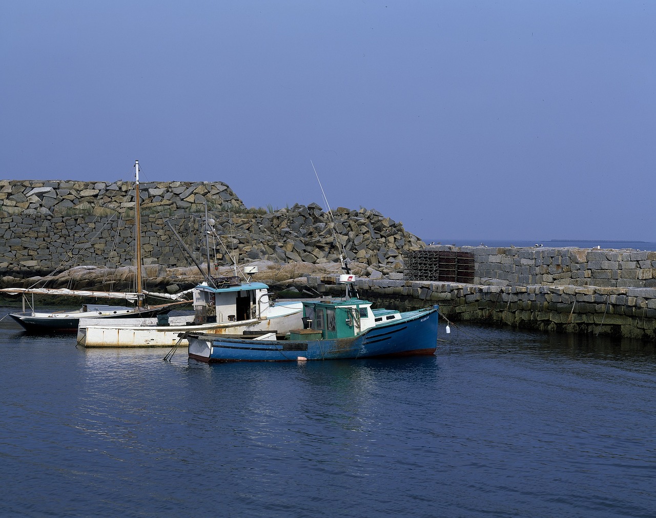 boats seawall granite free photo