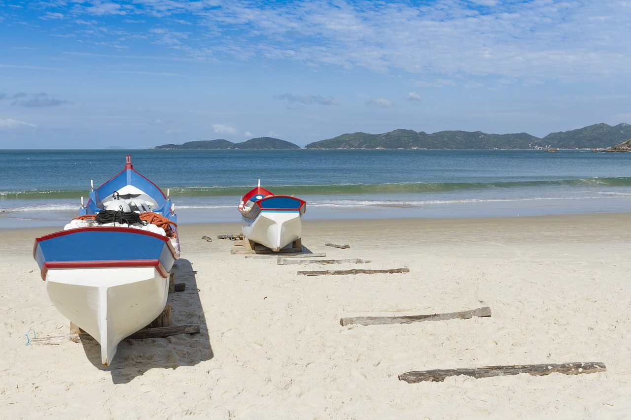 boats fishing beach free photo