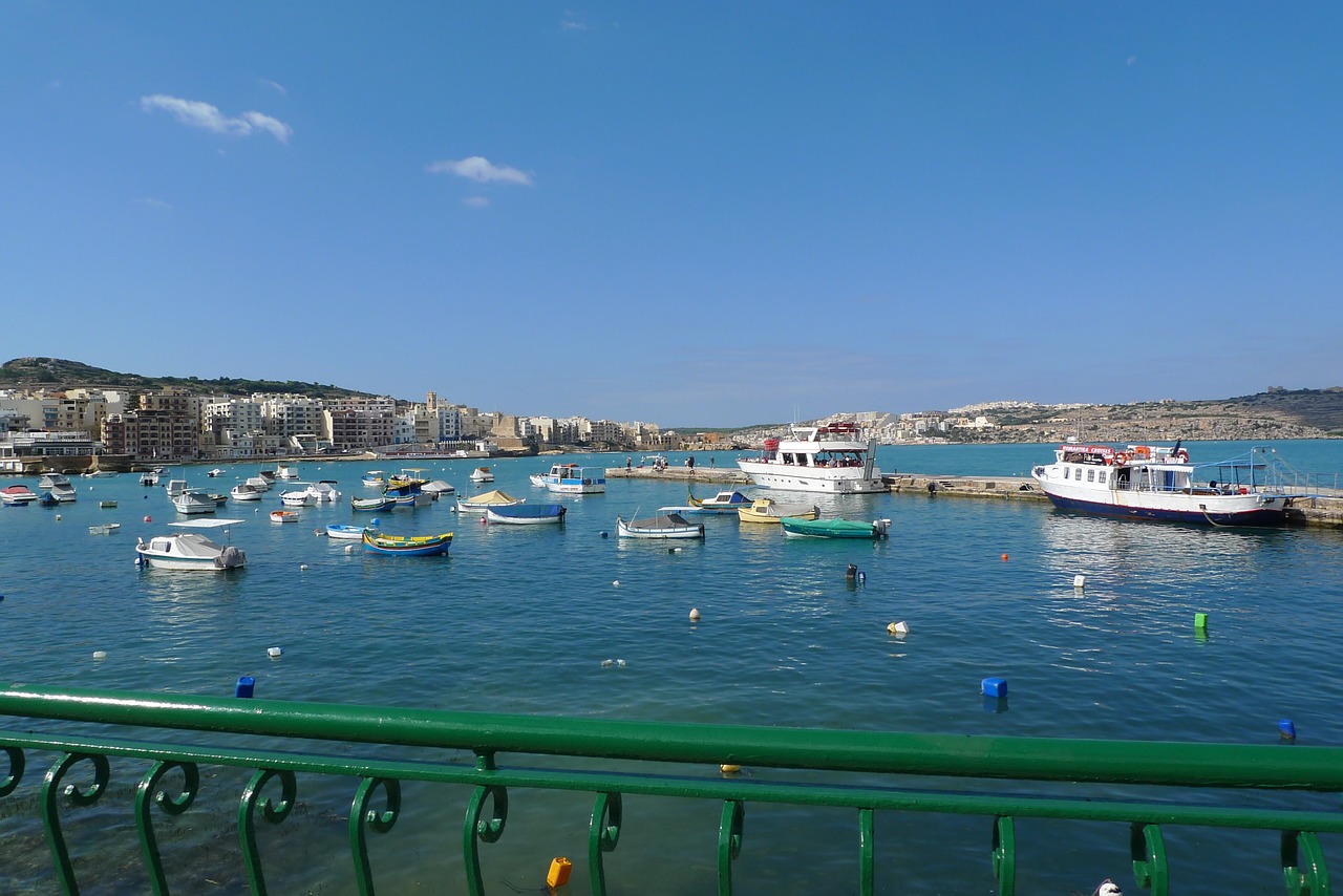 boats colorful water free photo