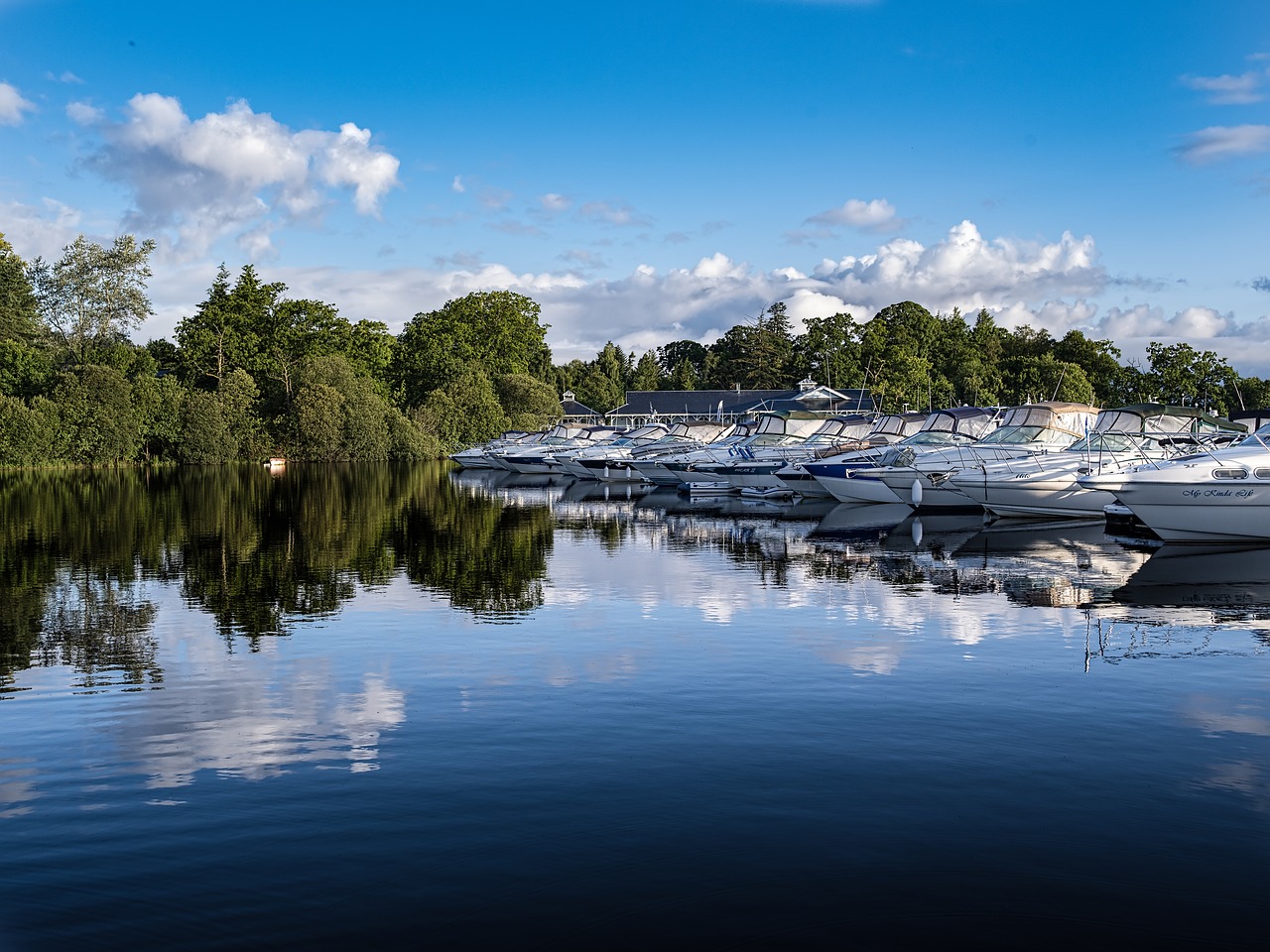 boats marina blue sky free photo