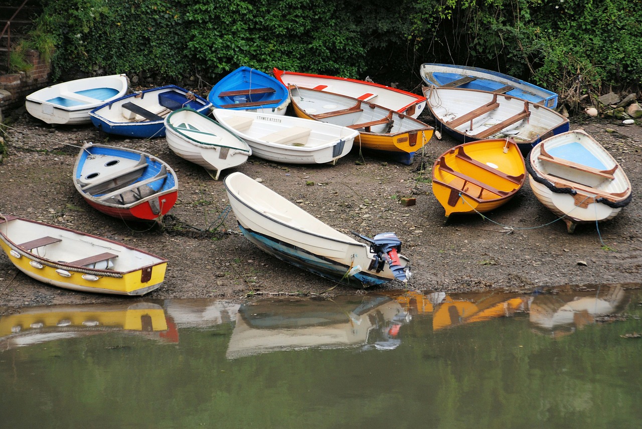 boats colorful rowing boats free photo