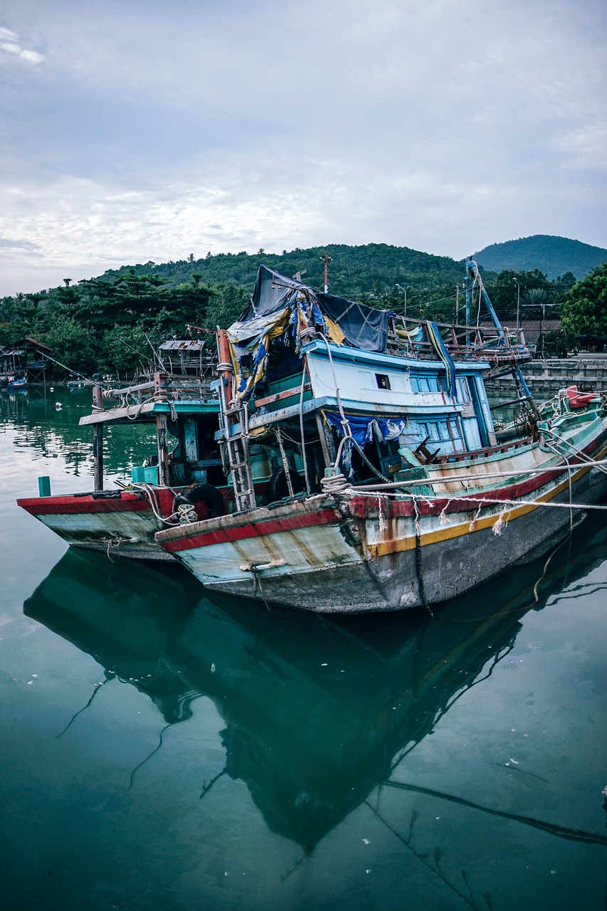 boats  colorful  community free photo