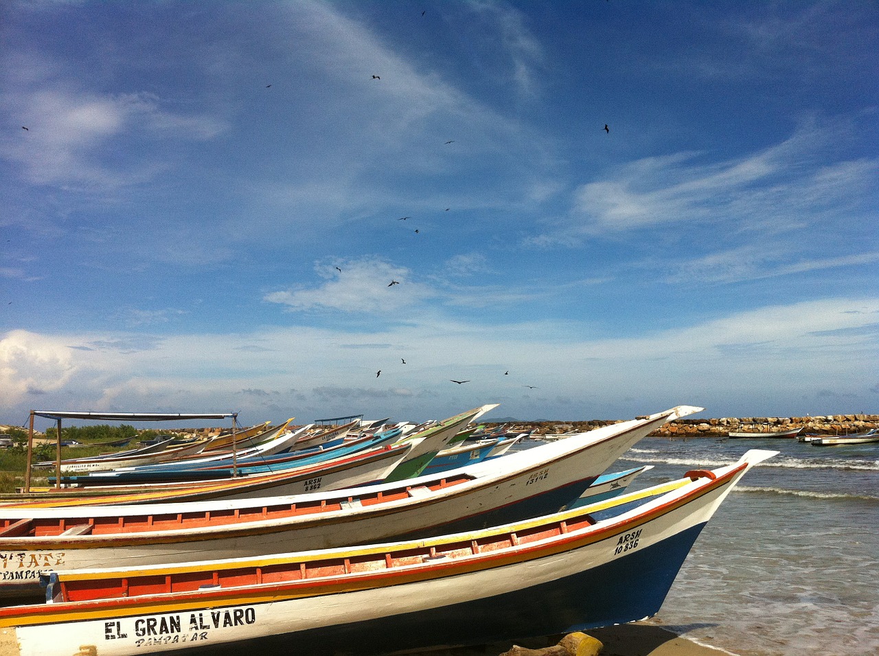 boats margarita island blue sky free photo