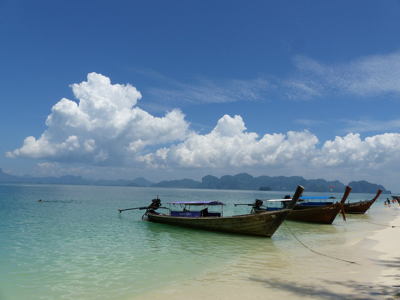 boats beach poda krabi free photo