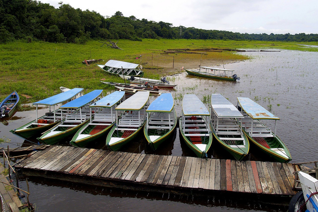 boats amazon river free photo
