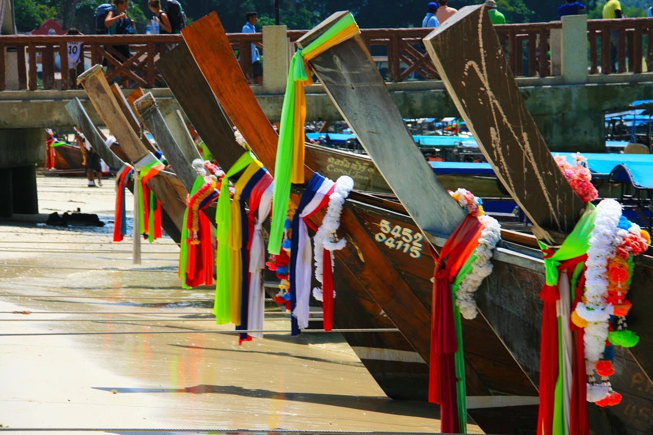 boats thailand sand free photo