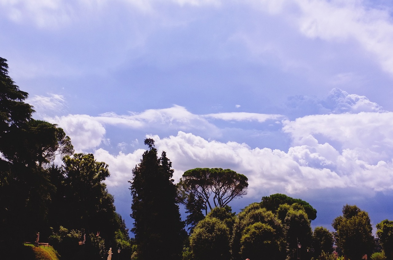 boboli garden sky clouds free photo