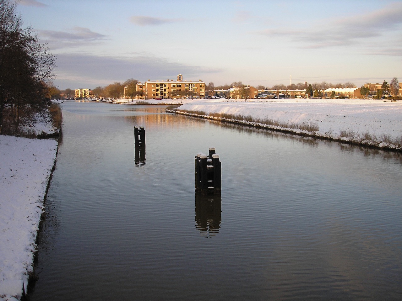 body of water river winter free photo