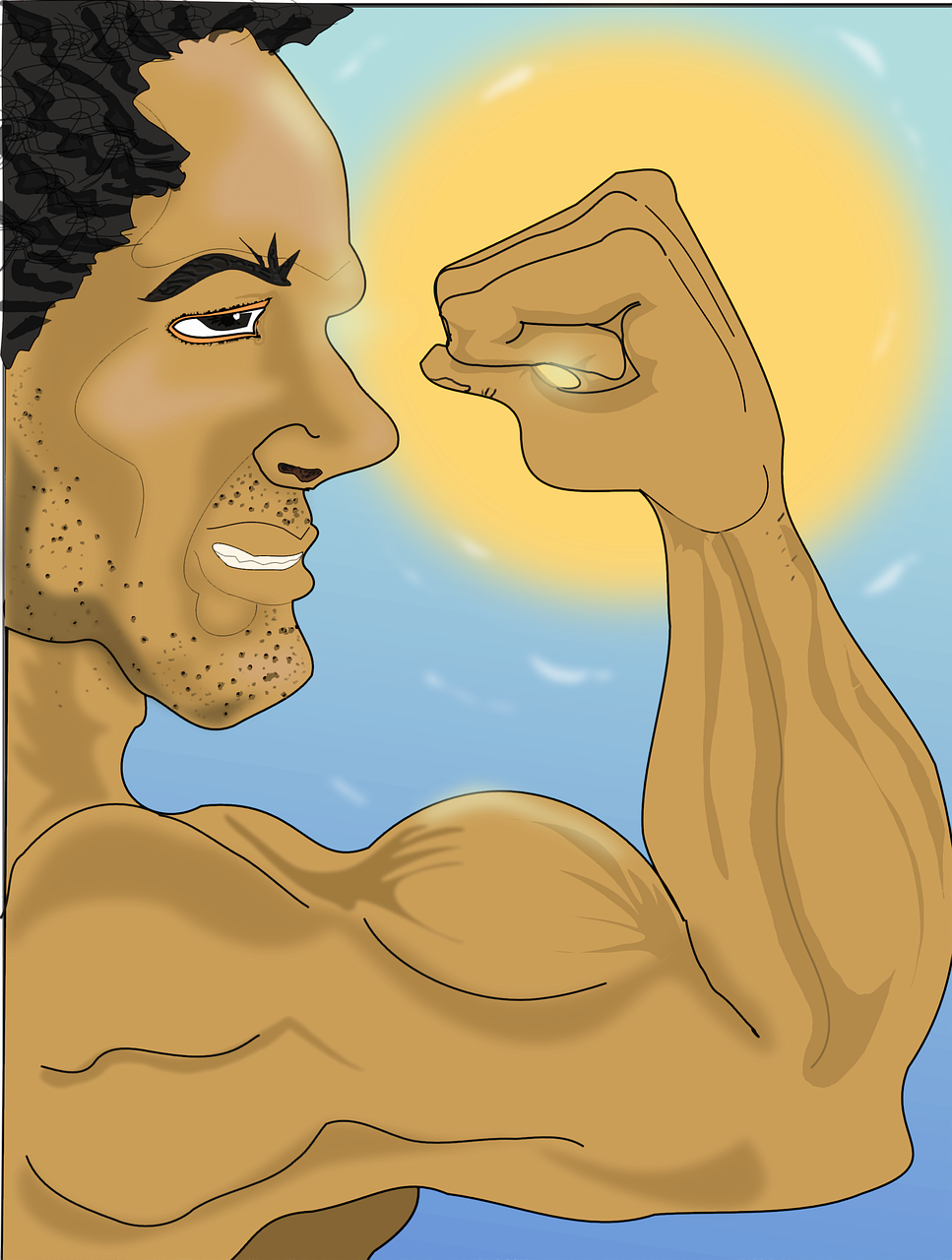 bodybuilding illustration man free photo