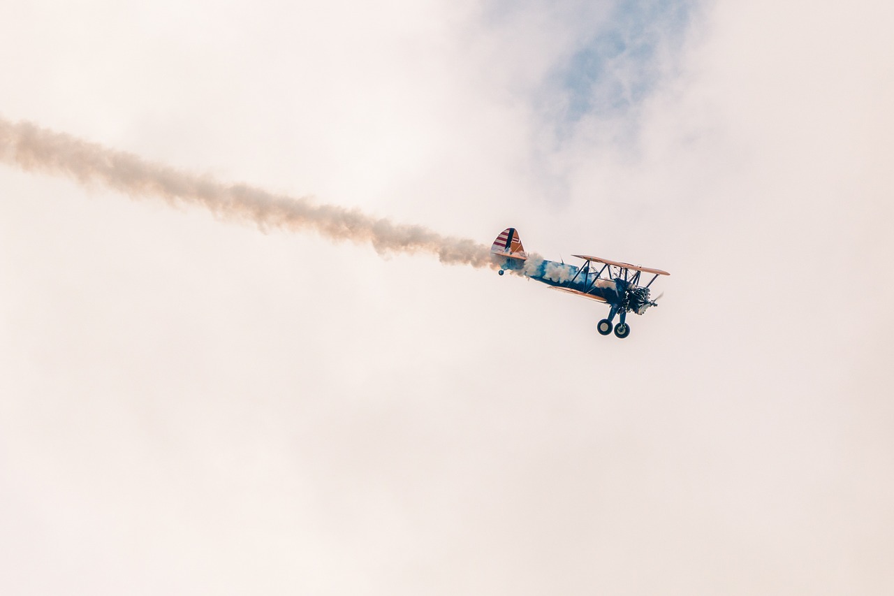 boeing stearman pt-13d double decker aircraft free photo