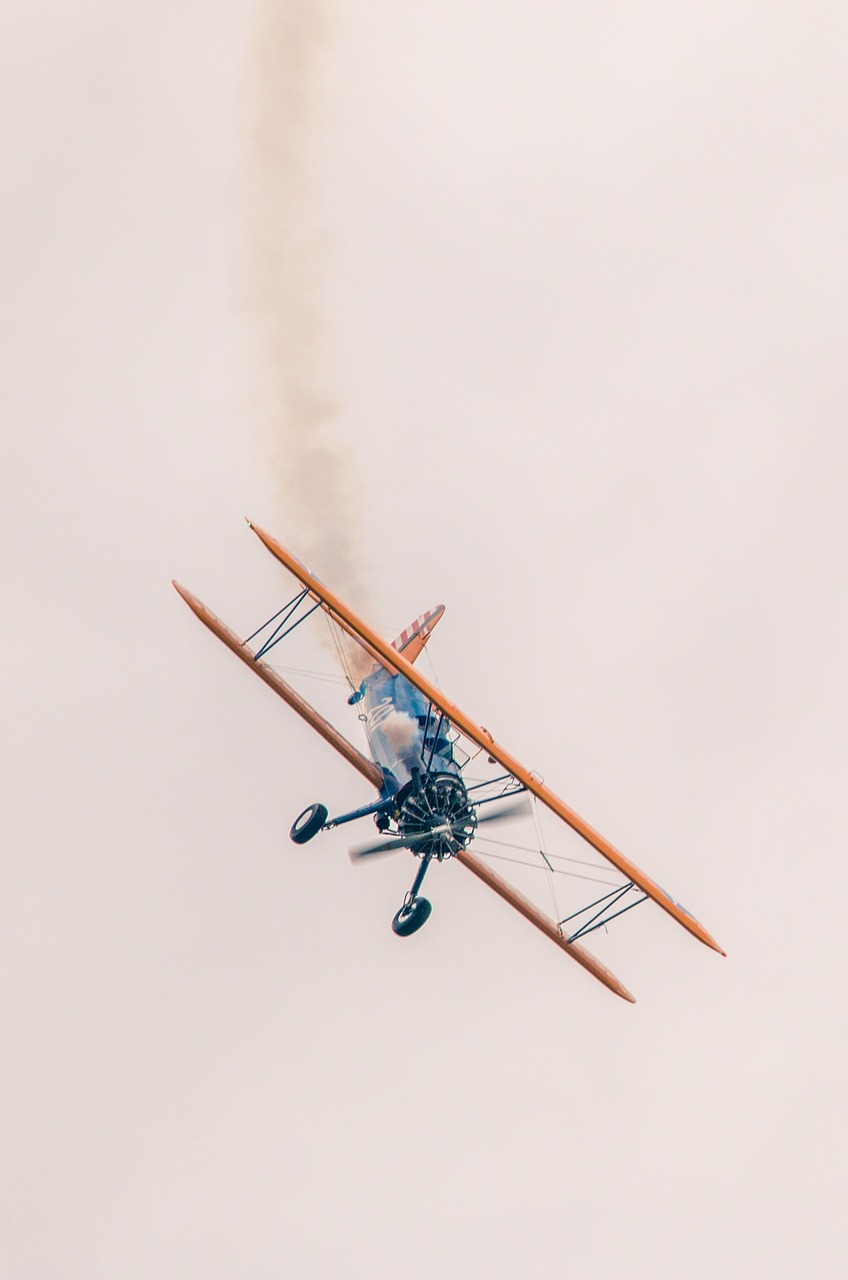 boeing stearman pt-13d double decker aircraft free photo