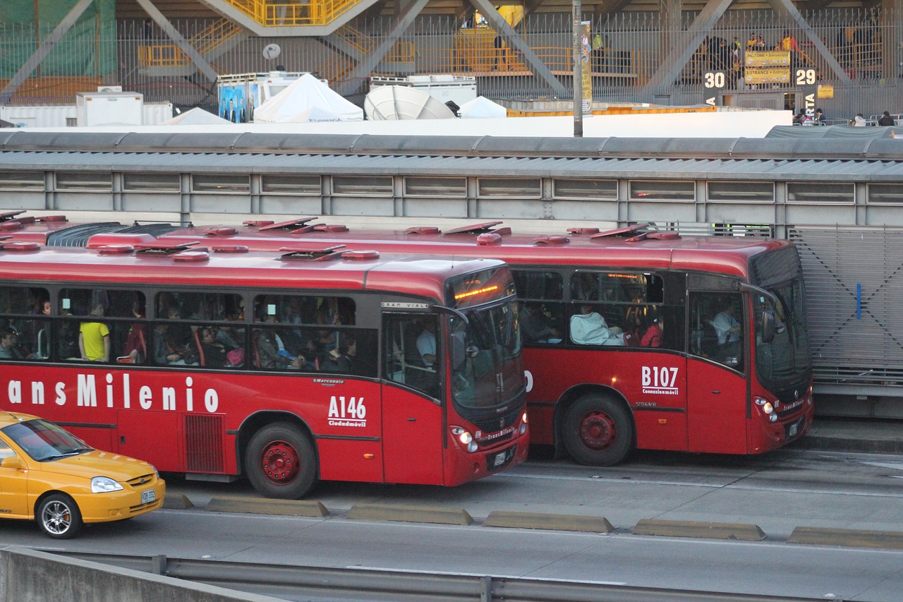 bogota transmilenio buses free photo