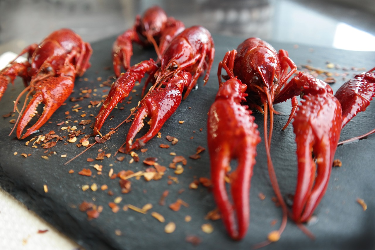 boiled crayfish  eat  food free photo