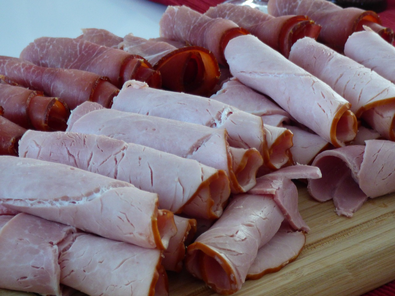 boiled ham smoked ham meat plate free photo