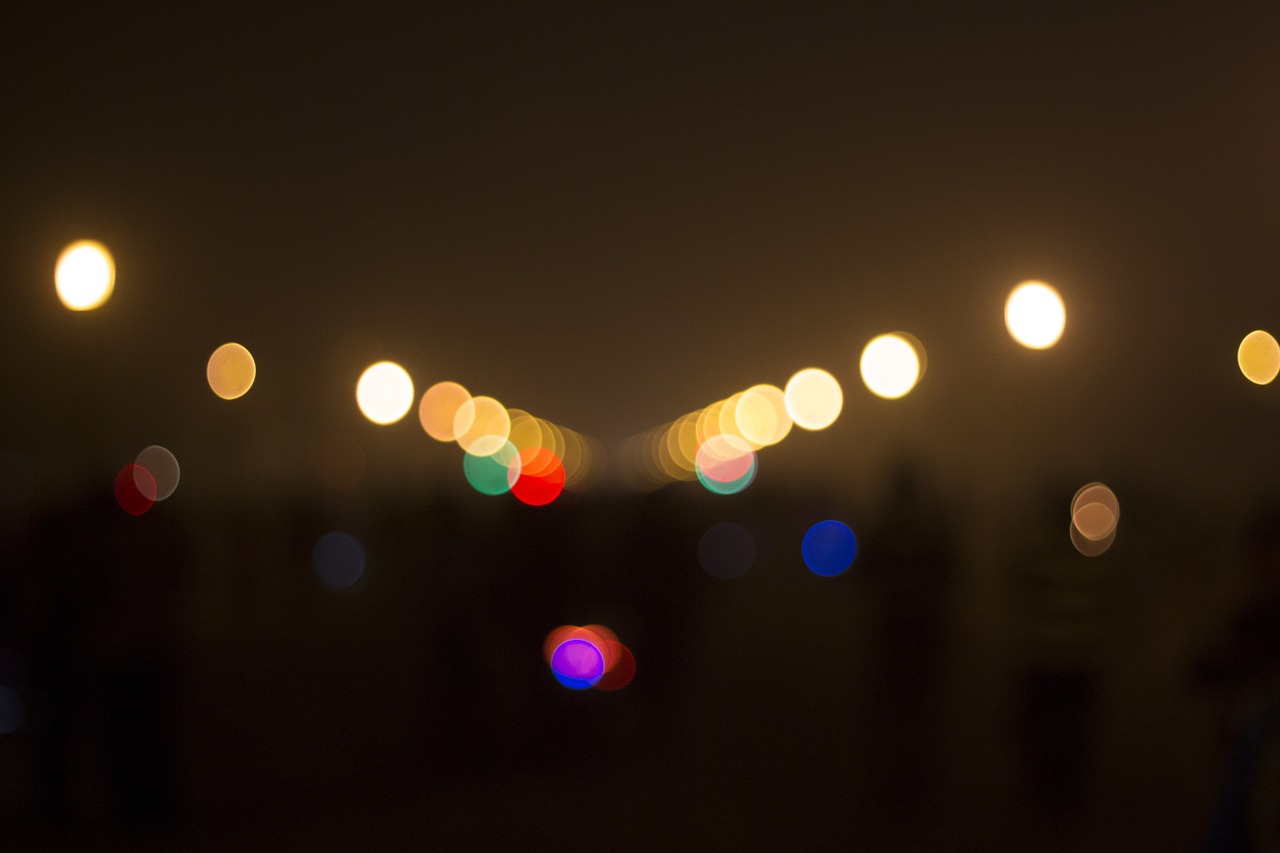 bokeh lights night free photo