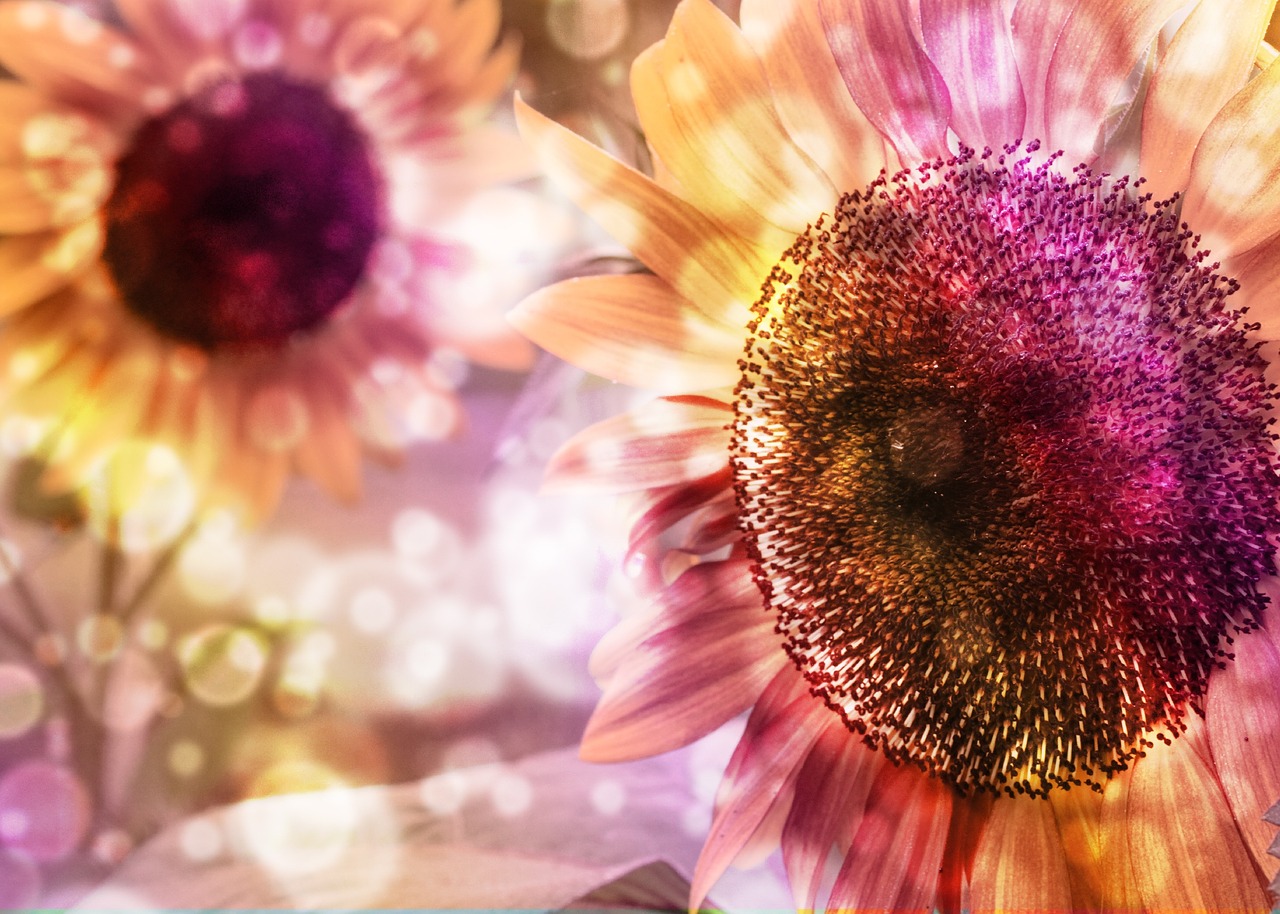 bokeh background sunflower free photo