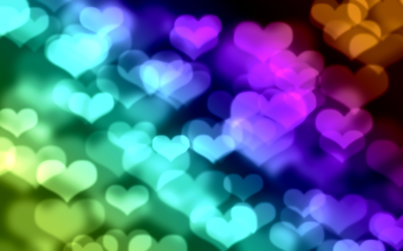 bokeh hearts blue free photo