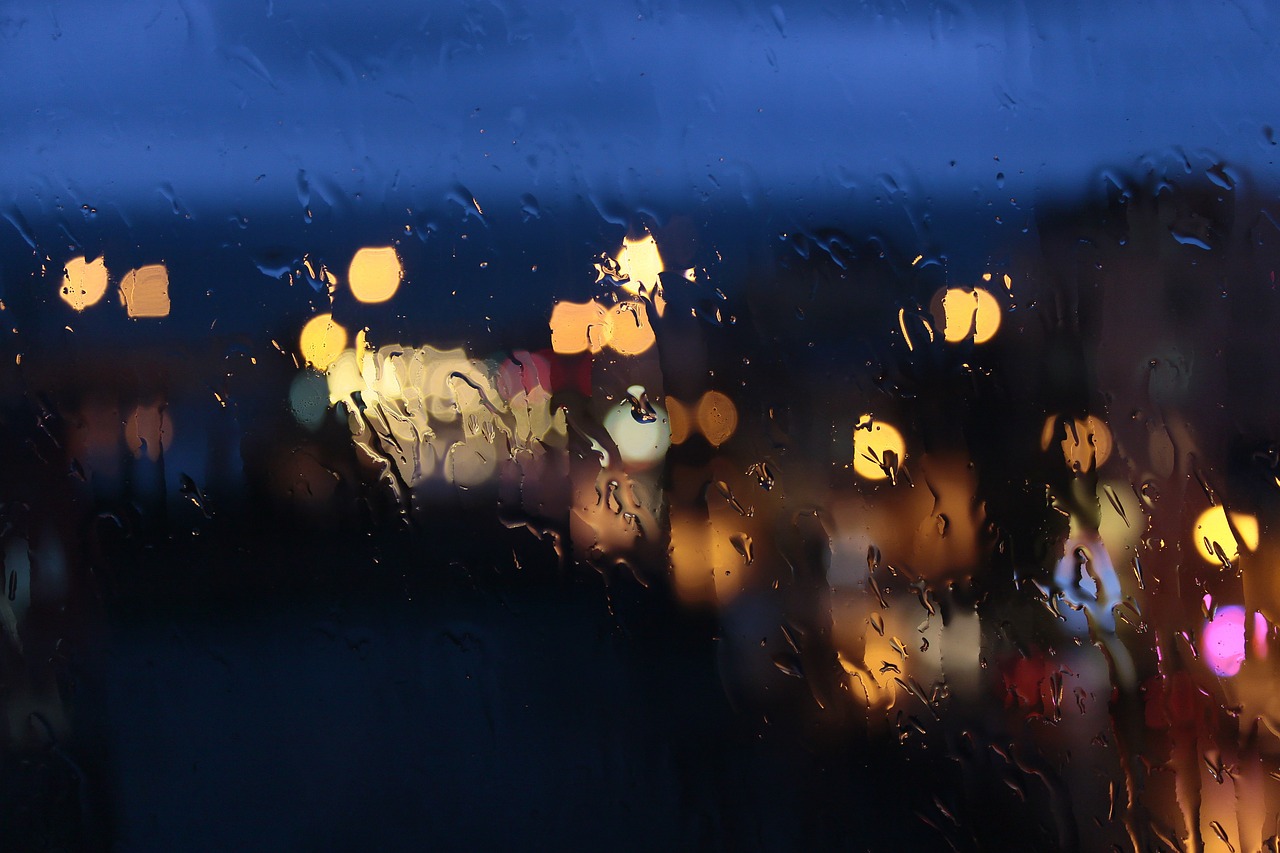 bokeh rain glass free photo