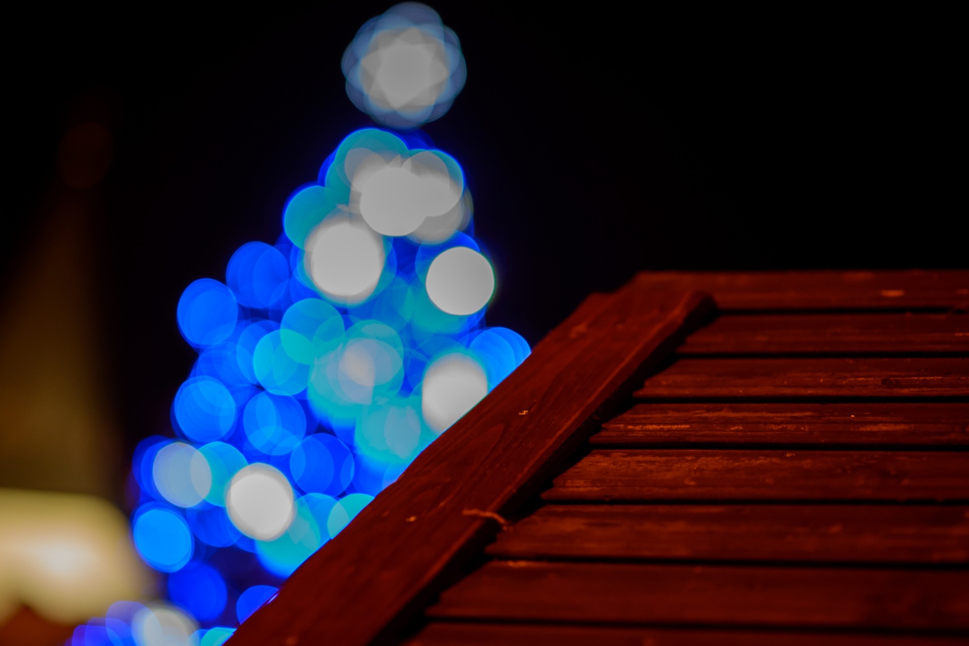 bokeh christmas decoration light blue free photo