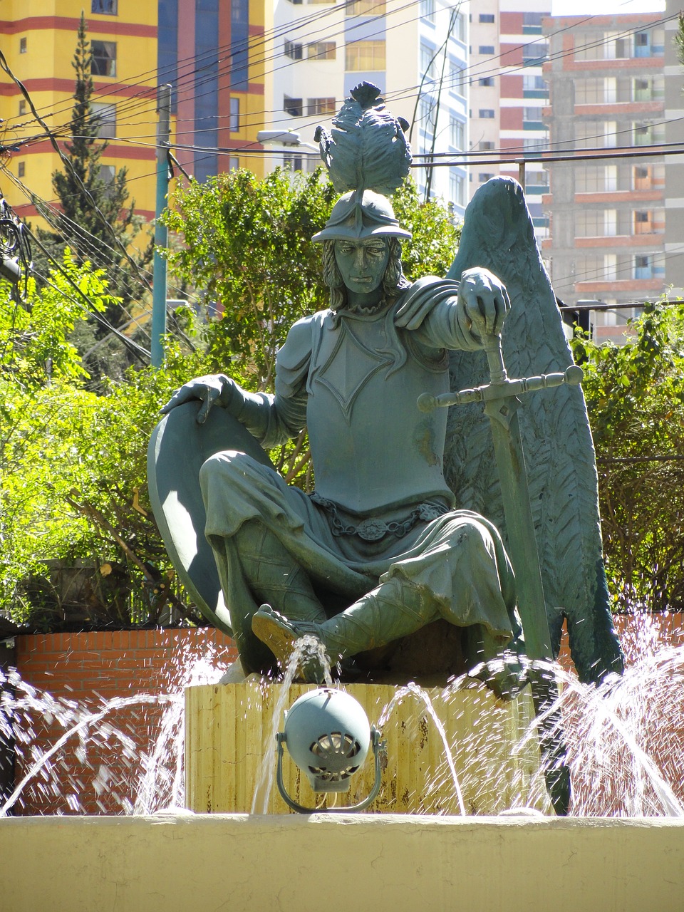 bolivian statue la paz guardian free photo