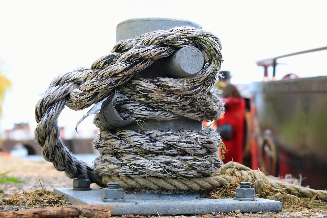 bollard rope harness lines free photo