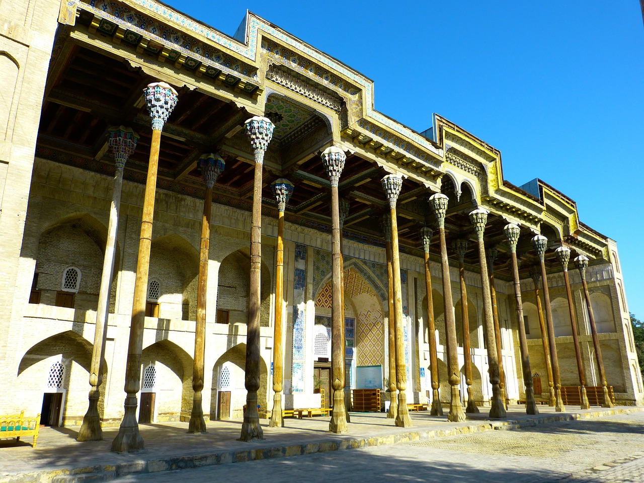 bolo hauz mosque columnar free photo