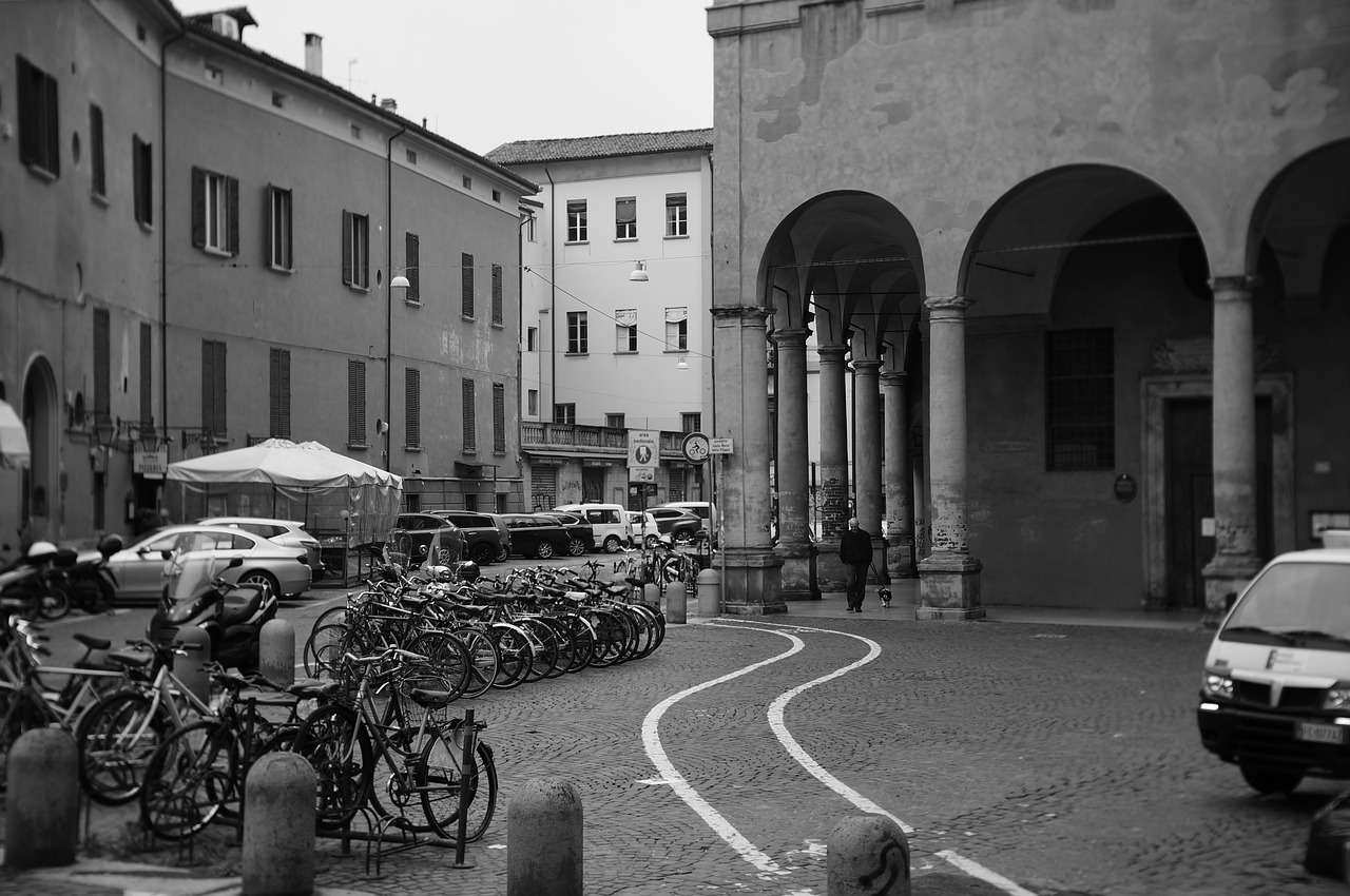 bologna  black and white  rain free photo